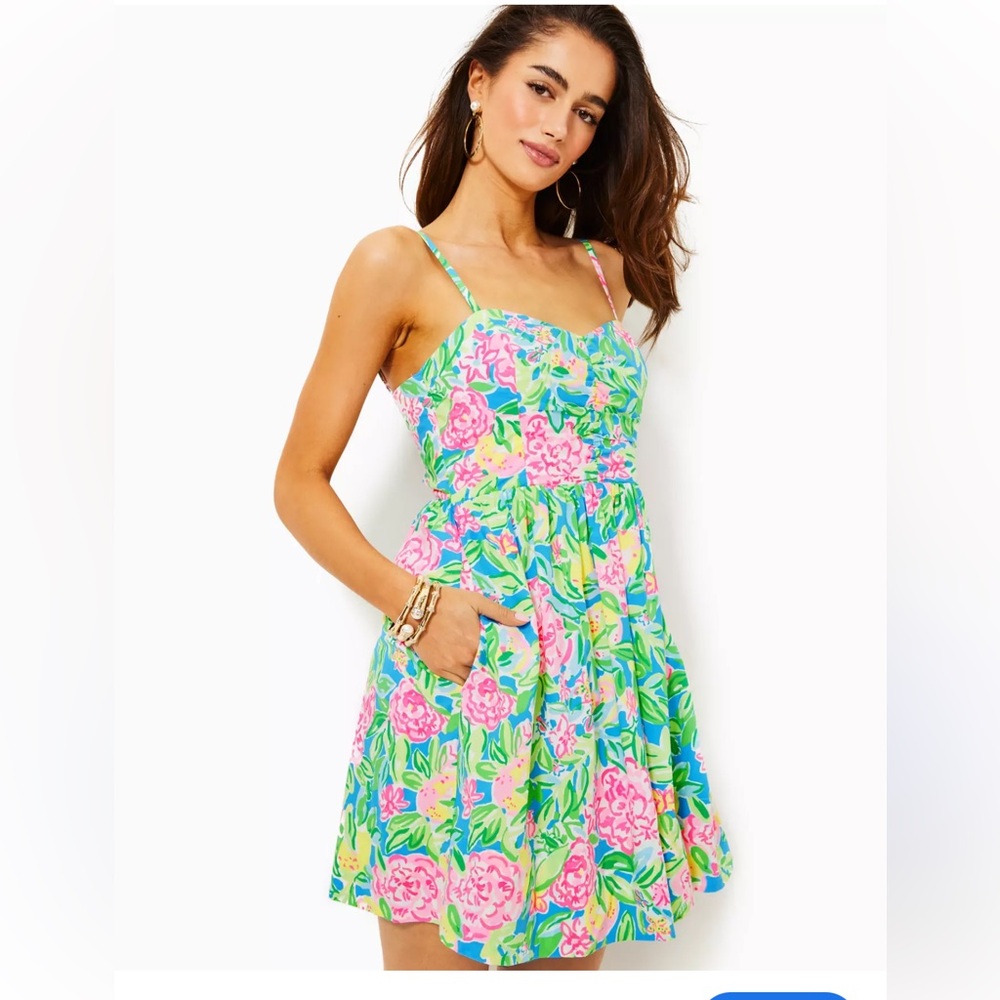 Lilly Pulitzer Women's llana Cotton Sundress, Multi Grove Garden. Size 10.NWOT